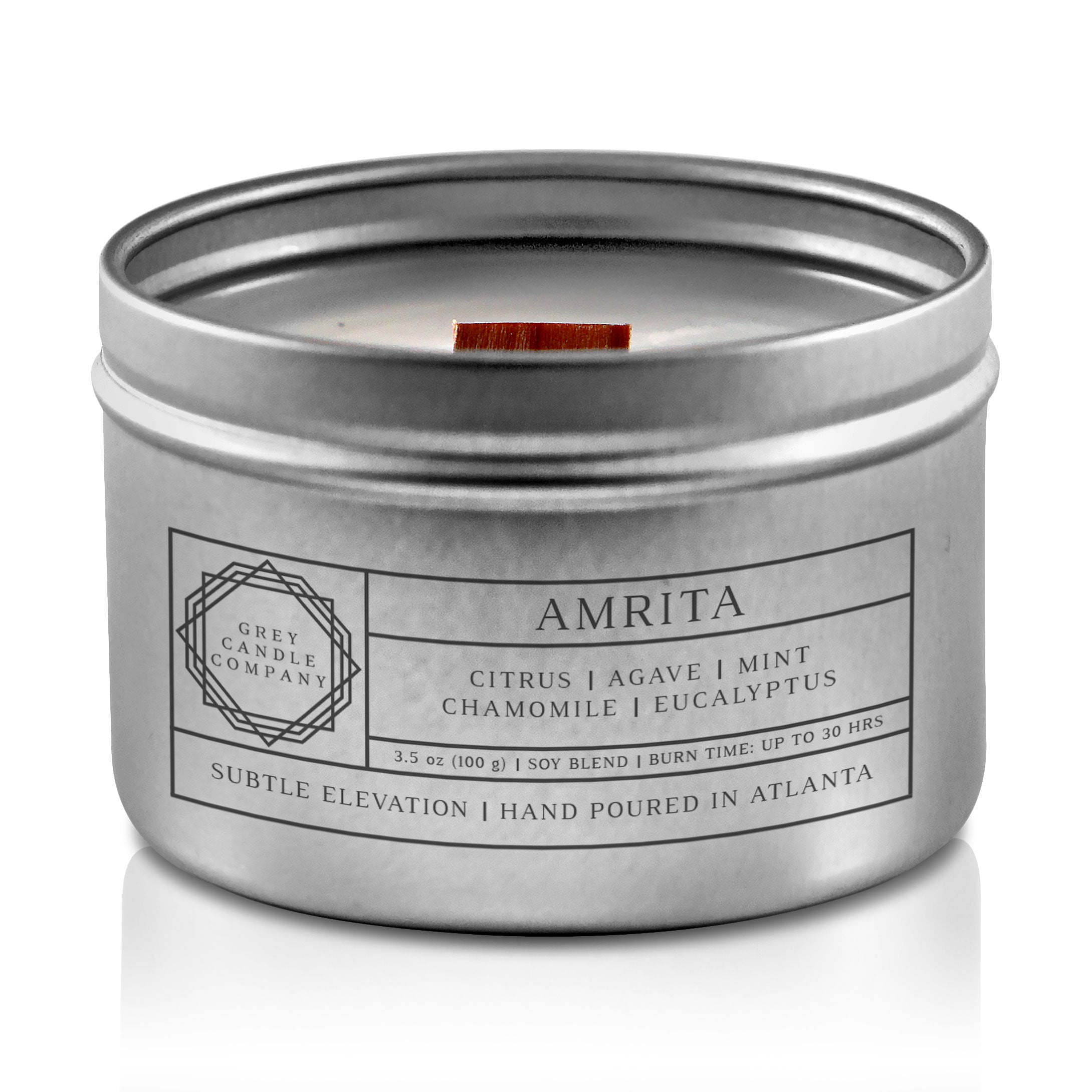 AMRITA CANDLES Grey Candle Company 3.5 oz. TIN 