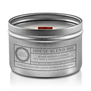 HOUSE BLEND 001 CANDLES Grey Candle Company 3.5 oz. TIN 